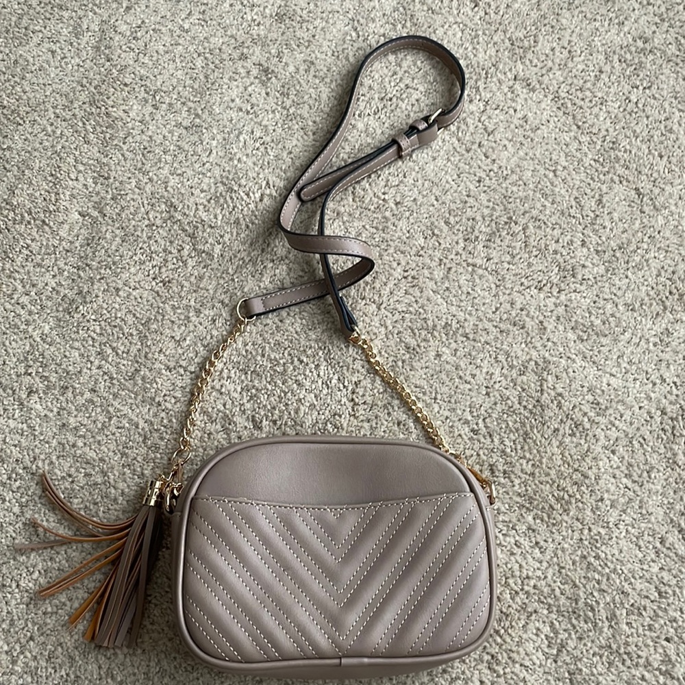 Tan leather purse